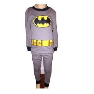 Batman Boys Gray 2 Piece Long Sleeve Pajama Set